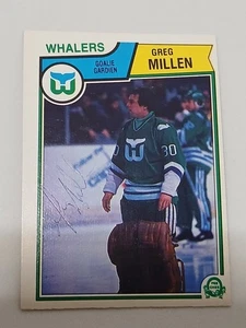 Greg Millen Hartford Whalers 1983 O-Pee-Chee Autograph Card #143 READ DESCRIP - Picture 1 of 2