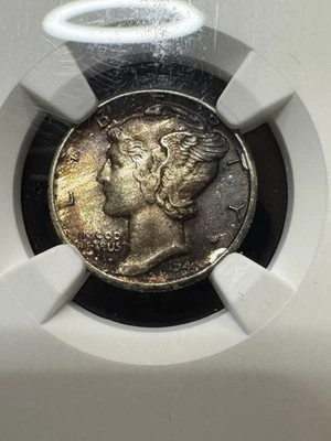 1944 Mercury Dime Original Bag Fragment NGC MS66 Toned/Toner - Image 1 of 4