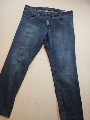 Pantalones de mezclilla elásticos Buffalo David Bitton Axel para hombre ajustados lavados oscuros etiqueta talla 40x30 Foto 1 de 4