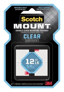 Scotch-Mount Clear Double-Sided Mounting Squares 410H-SQ-48, 1 in x 1 in (2.54 c - Picture 1 of 1