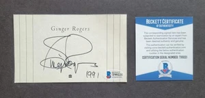 Ginger Rogers Firmado Hollywood Corte 3 x 5 Beckett Autenticado - Imagen 1 de 1