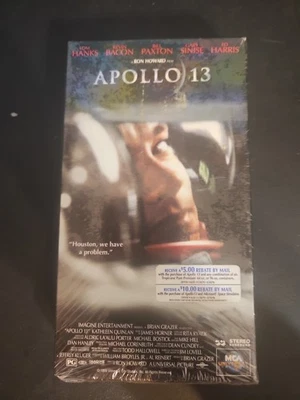 Apollo 13 VHS Tape 1995 Watermarked &  Sealed w Slight tear  - Image 1 of 4