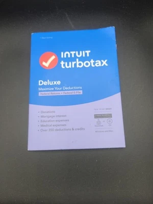 Intuit TurboTax Deluxe Year 2023 Windows & Mac CD Disk - ONLY FEDERAL - Image 1 of 3