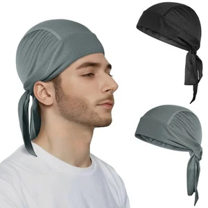 2 Pezzi Cappello Traspirante Asciugatura Rapida Testa Bandana Uomo Cappelli Ciclismo per Uomo - Foto 1 di 14