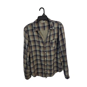 CP Shades kariertes Langarmhemd mit Knopfleiste Damen Large Baumwolle Gaze Freizeit Oberteil - Bild 1 von 9