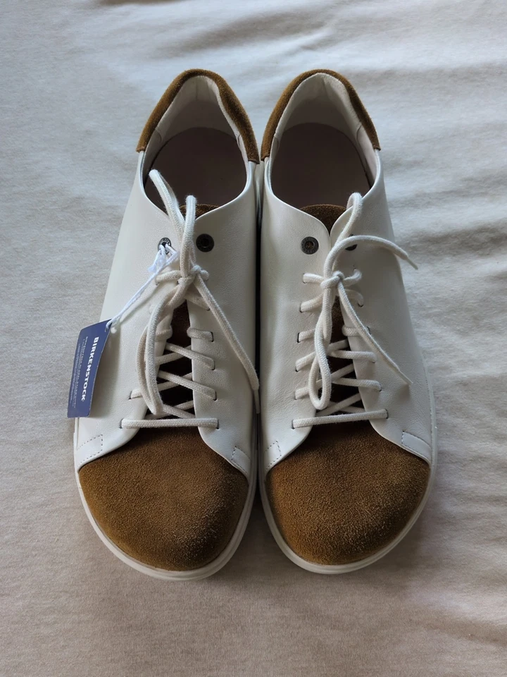 Birkenstock Bend Zapatillas bajas para hombre 12 regulares de cuero blanco visón gamuza Nuevas con etiquetas Foto 1 de 4