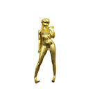 3" Statue fille nue en laiton art marche nue beauté modèle décoration