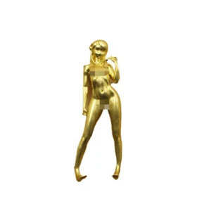 3" Brass Nude Girl Statue Art Naked Walking Beauty Model Decor - Picture 1 of 4