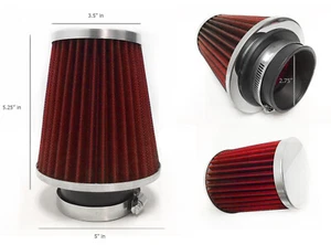 2.75" Inch Narrow 70mm RED Air Filter  Focus Mazda3 6 Altima Jetta Golf Celica - Bild 1 von 1