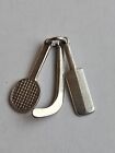 Sterling Silver Tennis Hockey Paddle Racket Charm RARE ALL 3! VINTAGE
