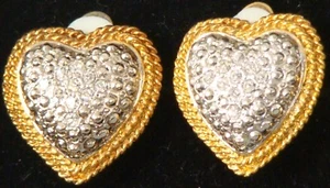 Neu 1981 Vintage HERZFORM OHRRINGE goldfarben & Splitter 217 18 $ Einzelhandel 1981 - Bild 1 von 3