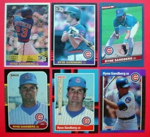 Lote de 6 tarjetas Donruss RYNE SANDBERG 1984 1985 1986 1987 1988 1989 CASI NUEVAS - Imagen 1 de 13