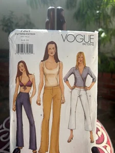 Vogue Ladies Boot-Legged Pants Pattern 7301 uncut Sizes 6-10 - Picture 1 of 3
