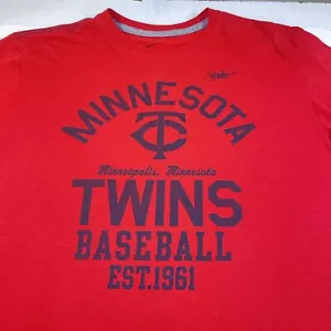 T-SHIRT NIKE MINNESOTA TWINS MLB BASEBALL da uomo XL miscela rossa tri - Foto 1 di 4