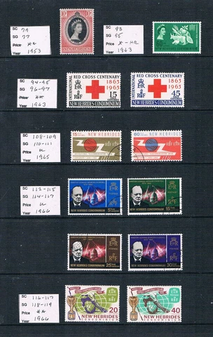 New Hebrides 1953-70 - 14 Set COLLECTION - Mostly MNH - SC 79/143 [SG 77/143] K3 Cover