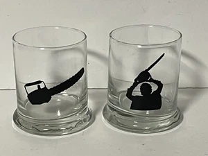 Texas Chainsaw Massacre Bar Cocktail Whiskey Glasses 4” Set of 2 Leatherface NEW - Picture 1 of 6