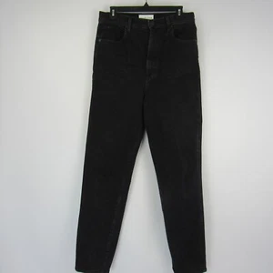 Pantalones de mezclilla para mujer Slvrlake tiro alto pierna ajustada Beatnik mamá negros talla 30 - Imagen 1 de 14