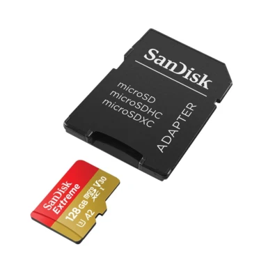 SanDisk Extreme microSDXC card for Action Cams and Drones, SDSQXAA-128G-GN6AA - Bild 1 von 4