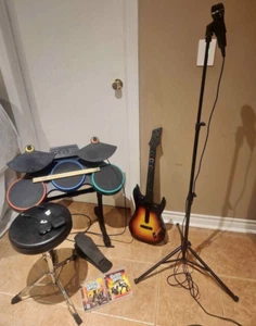 PS3 Guitar Hero World Tour COMPLETE Band Set Wireless Guitar, Drums, Dongles etc - Picture 1 of 8