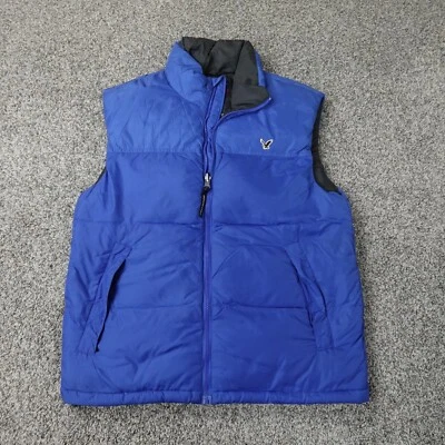 American Eagle Vest Mens Small Blue Down Puffer Jacket Outdoor Quilted Zip Coat - Image 1 of 4
