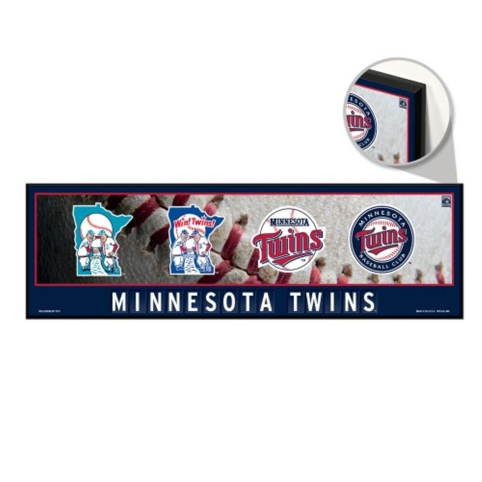 MINNESOTA TWINS RETRO LOGO'S COOPERSTOWN COLLECTION WOOD SIGN 9"x30" WINCRAFT - Image 1 of 1