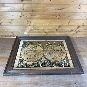 Vintage Mirror Mappe Monde Du Globe 1792 Elwe Classic Map Art 23.5 x 17.75” - Picture 1 of 17