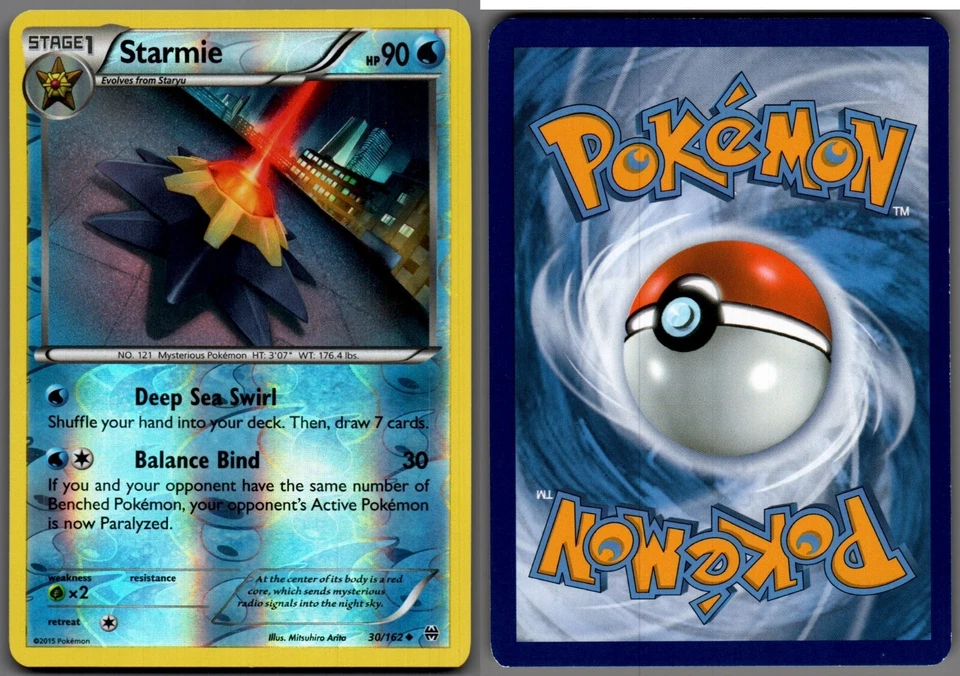 2015 Pokemon, XY BREAKthrough, #30/162 Starmie, Reverse Holo Uncommon - Image 1 of 1