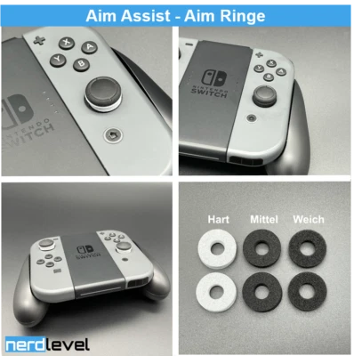 NERDLEVEL Aim Assist Auto Aim Ziel Hilfe Ring Controller Stick für Nintendo Switch Joy-Con