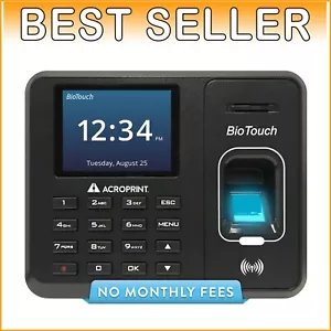 Compact Biometric Fingerprint Proximity Time Clock - Easy Setup, Corded Electric - Picture 1 of 9