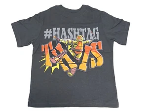 Teenage Mutant Ninja Turtles Michelangelo Boy's Youth Grey T-Shirt NWT - Picture 1 of 2
