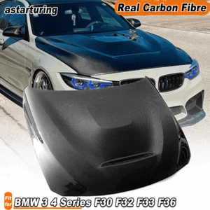For BMW 3 4 Series F30 F32 F33 F36 REAL Carbon Bumper Engine Hood Bonnet Cover - Picture 1 of 14