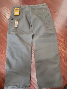 Carhartt Herren lose Passform gewaschene Ente Flanell Utility Arbeitshose, 44x 32, Moos - Bild 1 von 4
