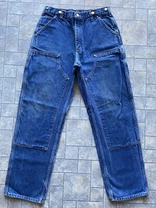 Carhartt B154 PRW Men’s 34x32 Blue Denim Double Knee Pants - Picture 1 of 19