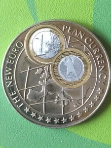 Farbmünze 1000 Shillings- The New European Currency, Uganda 1999 - Bild 1 von 4