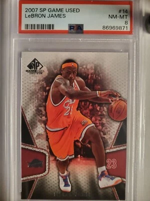 2007 SP Game Used Lebron James #14 PSA 8 Cleveland Cavaliers - Image 1 of 2