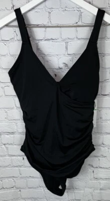 NUEVO CON ETIQUETAS ANNE COLE Traje de baño negro de una pieza para mujer Traje de baño Talla 8 $98.00 Foto 1 de 4