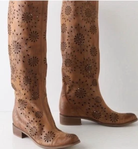 Stivali bohemien, Anthropologie, pelle, marrone chiaro, taglia 7,5 (EU) 38 - Foto 1 di 8