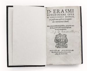 libro antico raro Erasmo da Rotterdam 1554 "De Conscribendis Epistolis"