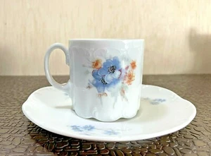Classic Rose Fine Bone China, Floral Demitasse Tea Cup/Saucer - Picture 1 of 7