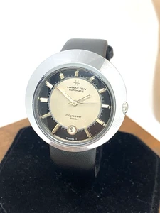 Reloj Hamilton Hombre Odyssee 2001 Vintage Mecánico Suizo Plateado Esfera Negra 38mm - Imagen 1 de 13