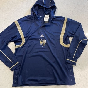 Men's Georgia Tech Yellow Jackets Mesh Hoodie Size XL NWT Snap Button - Picture 1 of 6