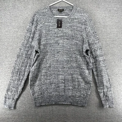 Tasso Elba Sweater Men Size Large Gray Winter Cotton Blend NEW - Image 1 of 4