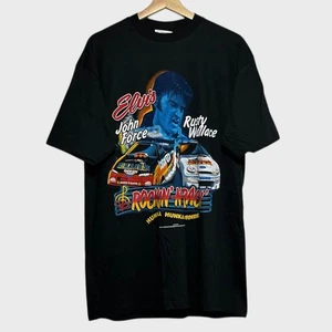 Vtg 1998 Rusty Wallace John Force Rockin’-N-Racin’ Elvis Presley Tee Shirt Large - Picture 1 of 5