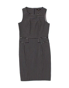 NEXT Womens Sheath Dress UK 10 Small Navy Blue Pinstripe Nautical CK55 - Picture 1 of 3