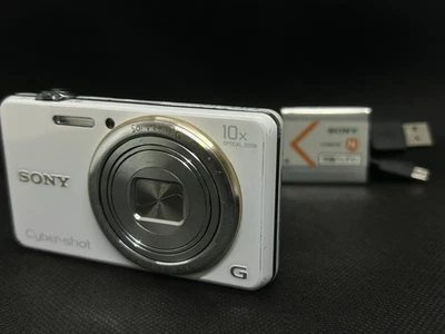 SONY Cyber-shot DSC-WX100 White 18.2MP Digital Camera Multilingual - Image 1 of 4