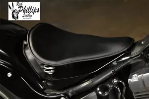 2000-2013 Rich Phillips Leather Black Harley Softail Motorcycle Seat Mounting - Picture 1 of 1