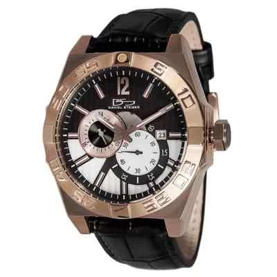 Reloj Daniel Steiger Meridian negro/oro rosa con correa de cuero Foto 1 de 4