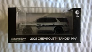 2021 Chevy Tahoe Toy Car Die Cast 1:64 Greenlight Police GM Fleet PPV 9C1 Silver - Picture 1 of 12