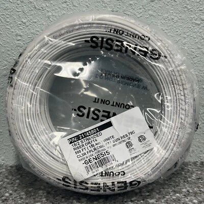 Genesis Speed Bag 18/2 Stranded Riser Cable 500' White - Image 1 of 2