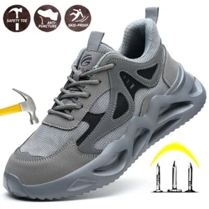 Mens Safety Shoes Work Trainers Womens Steel Toe Cap Lightweight Hiking Boots - Picture 1 of 10